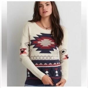 American Eagle Outfitters  Southwestern Aztec Knit  wool blend Sweater Sz med